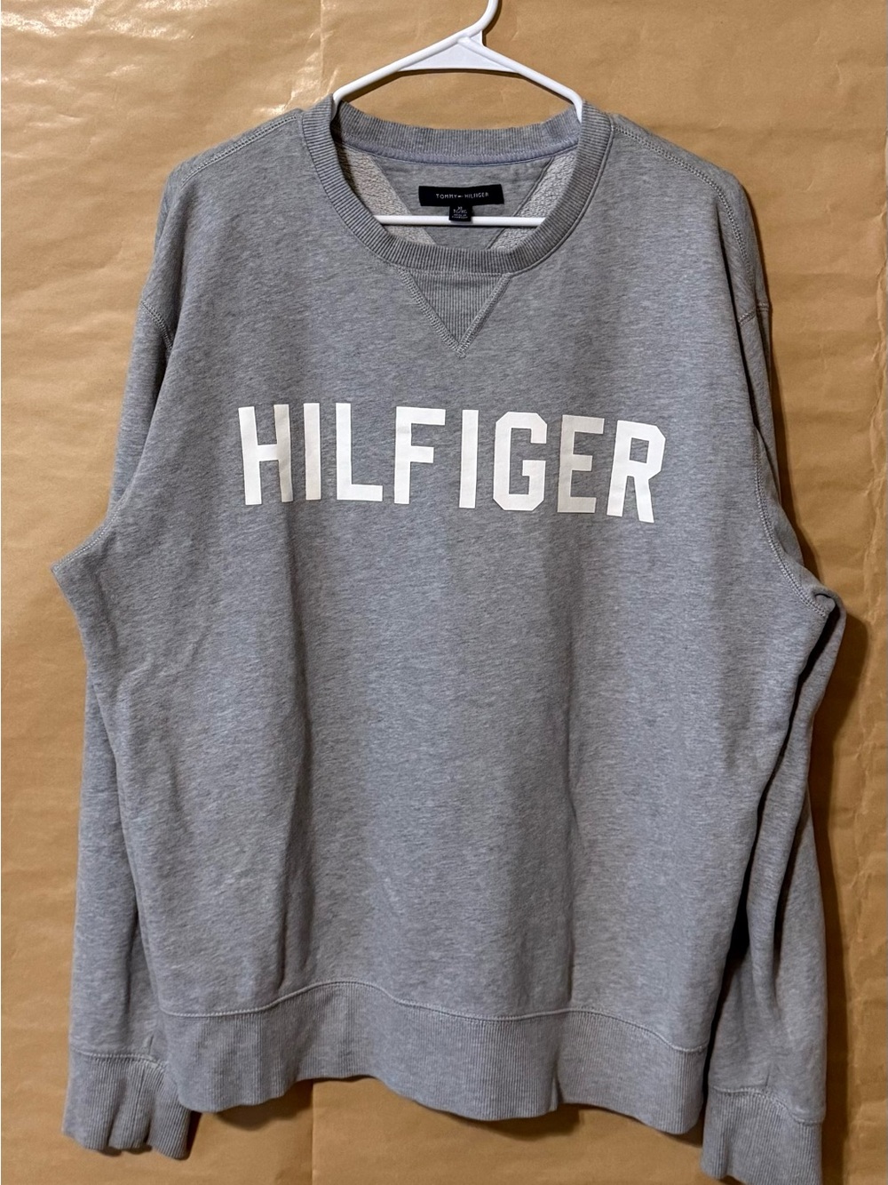 Tommy Hilfiger Spellout Crewneck Sweatshirt Gray Men’s XL